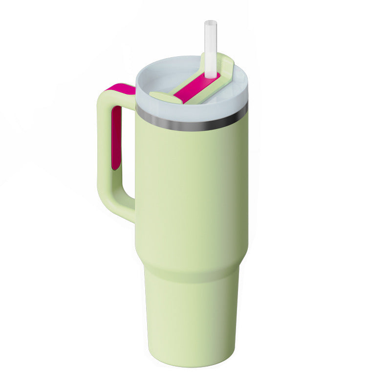 Tazza termica da 1200ml con manico, cannuccia, isolato, in acciaio inossidabile,