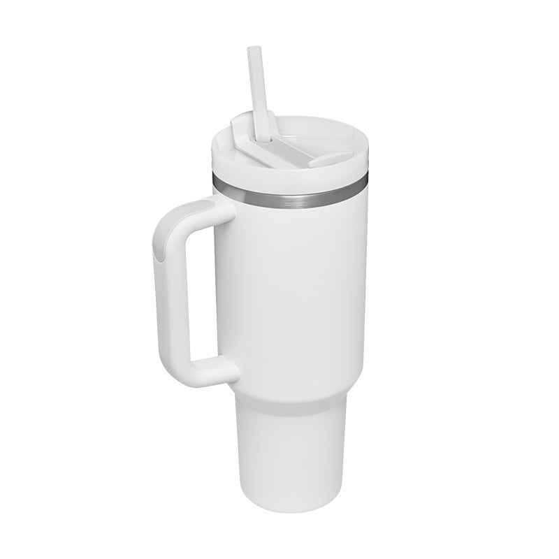 Tazza termica da 1200ml con manico, cannuccia, isolato, in acciaio inossidabile,