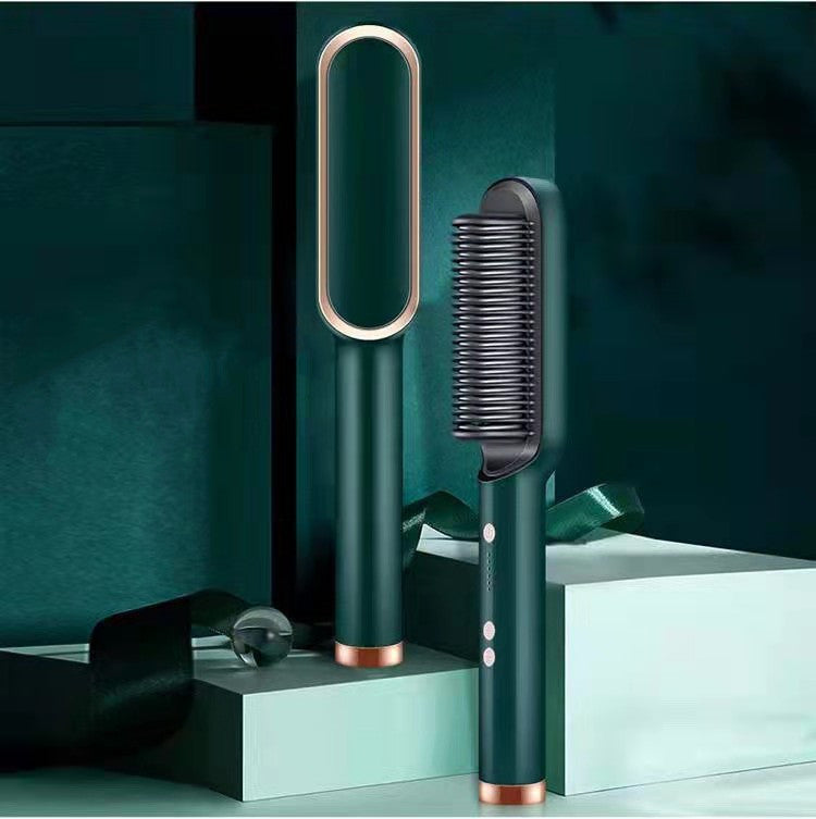 Nuova piastra per capelli 2 in 1, pettine caldo, ferro arricciacapelli a ioni negativi, spazzola elettrica a doppio scopo - Ciondolandia