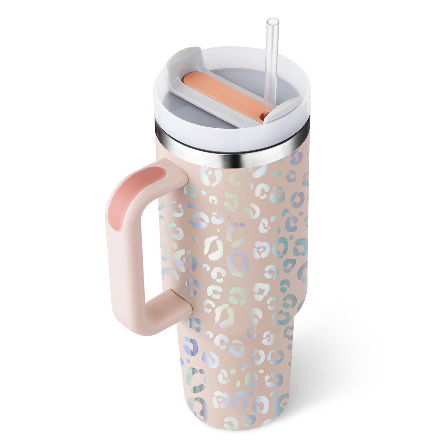 Tazza termica da 1200ml con manico, cannuccia, isolato, in acciaio inossidabile,