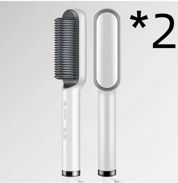 Nuova piastra per capelli 2 in 1, pettine caldo, ferro arricciacapelli a ioni negativi, spazzola elettrica a doppio scopo - Ciondolandia
