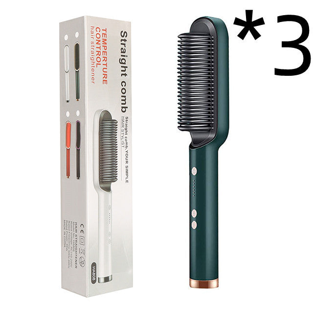 Nuova piastra per capelli 2 in 1, pettine caldo, ferro arricciacapelli a ioni negativi, spazzola elettrica a doppio scopo - Ciondolandia