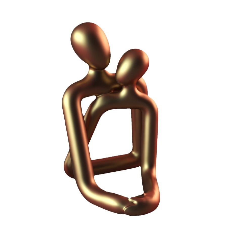Statua in resina di una coppia di innamorati che scalda il cuore per la Famiglia