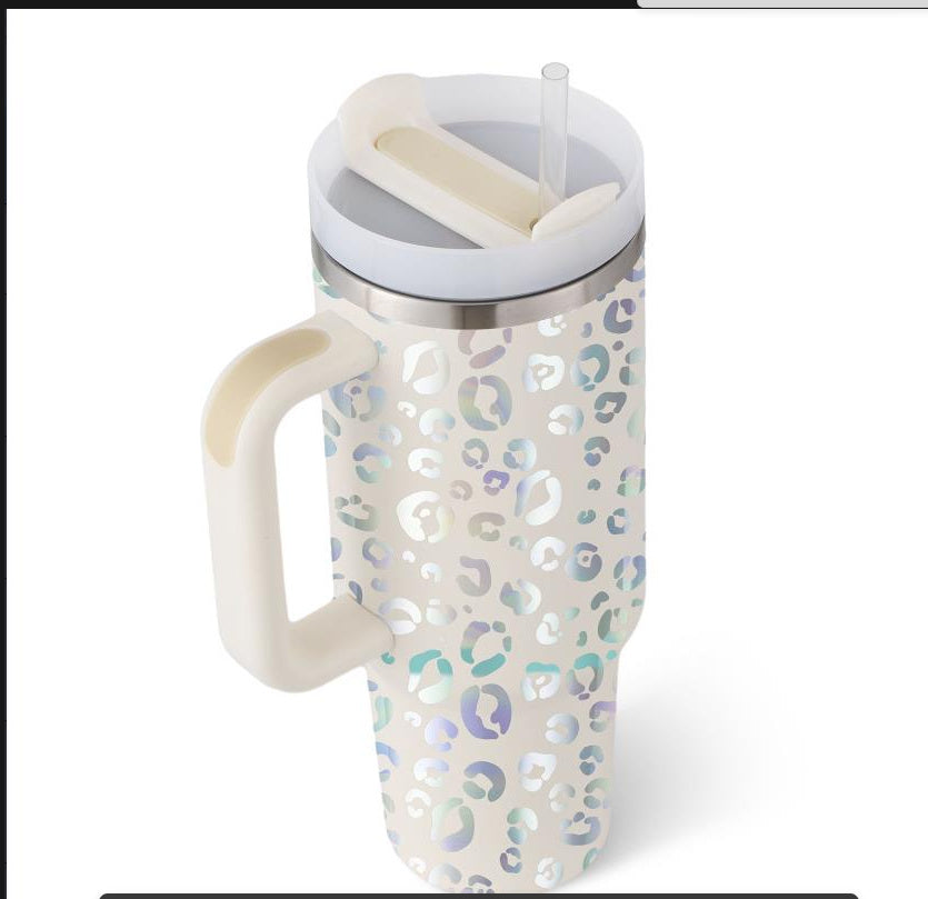 Tazza termica da 1200ml con manico, cannuccia, isolato, in acciaio inossidabile,