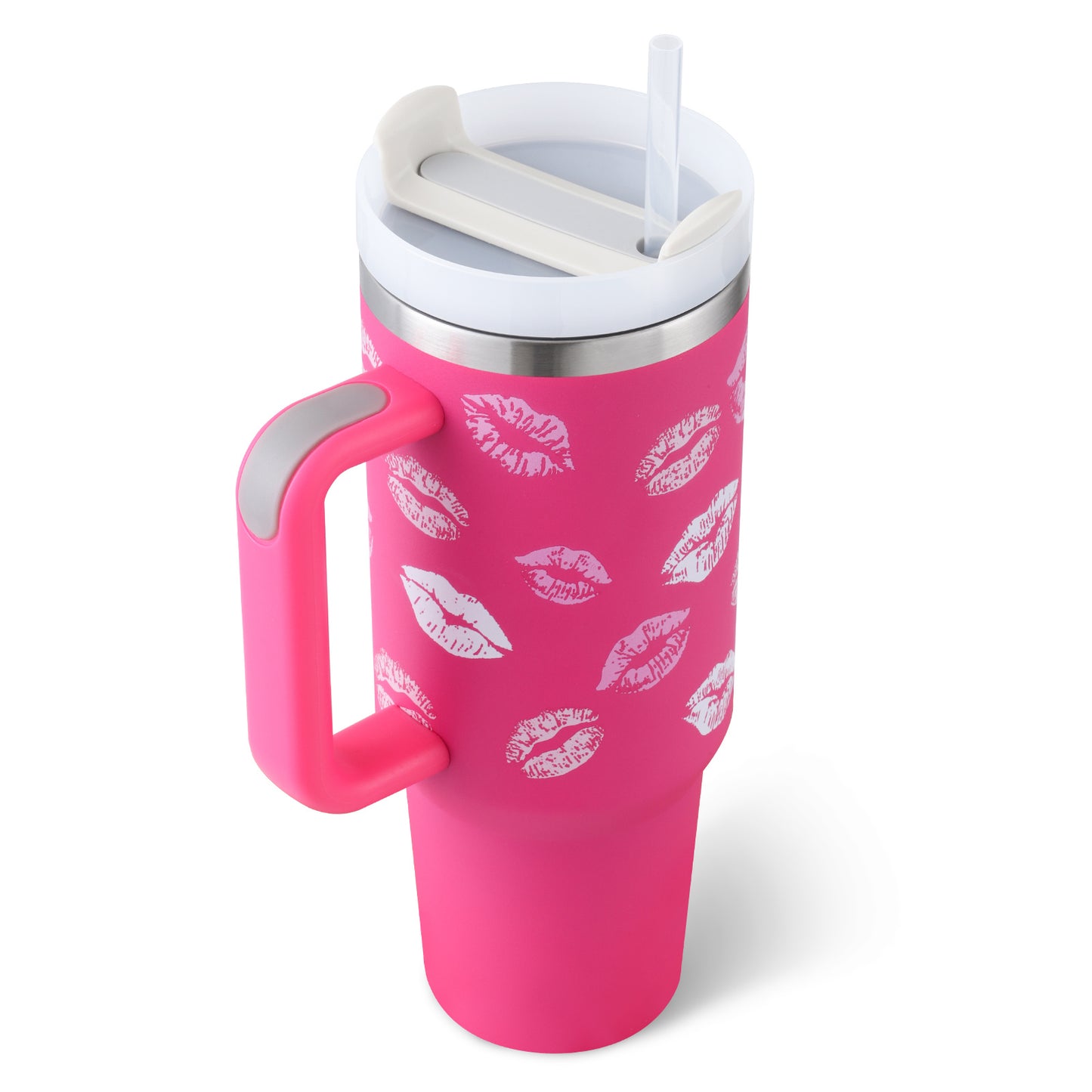 Tazza termica da 1200ml con manico, cannuccia, isolato, in acciaio inossidabile,