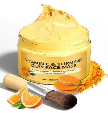 Maschera viso vitamina C, caolino e curcuma