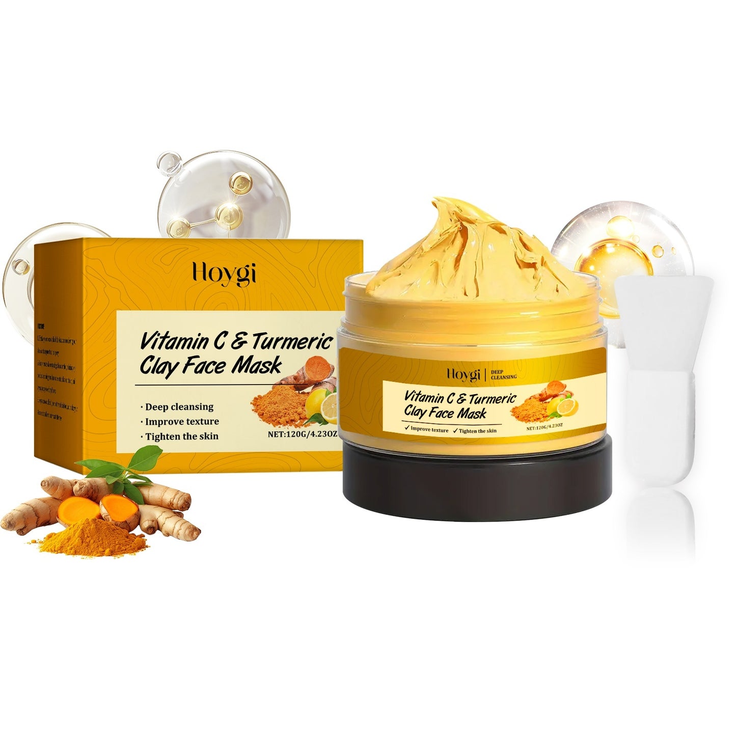 Maschera viso vitamina C, caolino e curcuma