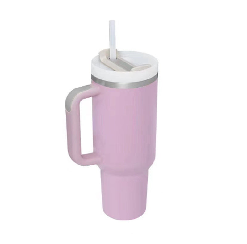 Tazza termica da 1200ml con manico, cannuccia, isolato, in acciaio inossidabile,