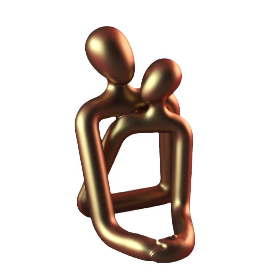 Statua in resina di una coppia di innamorati che scalda il cuore per la Famiglia