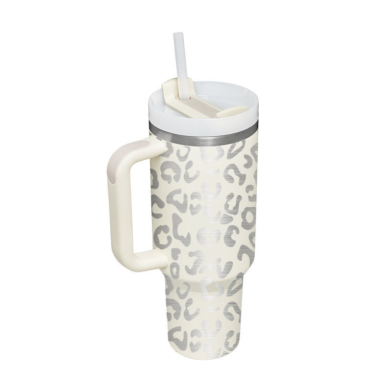 Tazza termica da 1200ml con manico, cannuccia, isolato, in acciaio inossidabile,