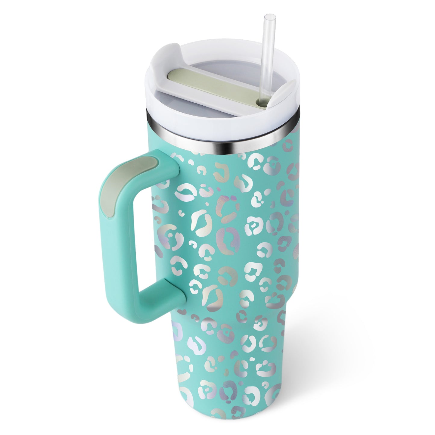 Tazza termica da 1200ml con manico, cannuccia, isolato, in acciaio inossidabile,
