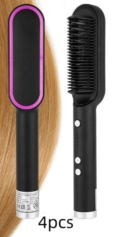 Nuova piastra per capelli 2 in 1, pettine caldo, ferro arricciacapelli a ioni negativi, spazzola elettrica a doppio scopo - Ciondolandia