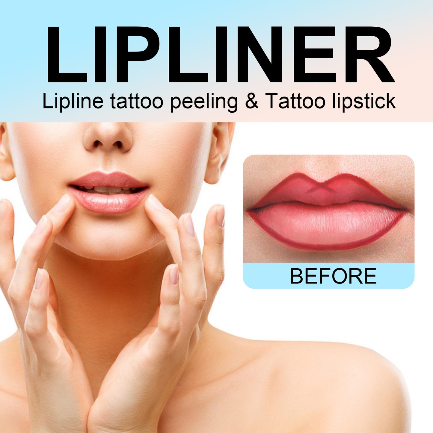 Waterproof lip contour tattoo