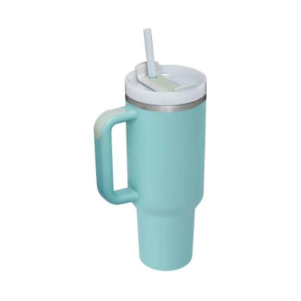Tazza termica da 1200ml con manico, cannuccia, isolato, in acciaio inossidabile,