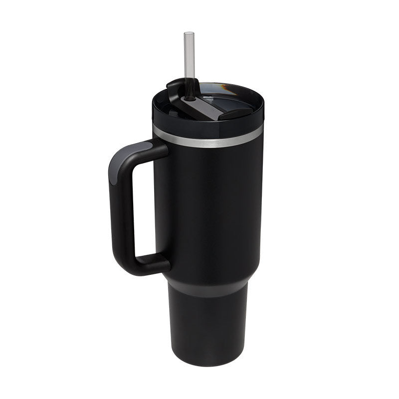 Tazza termica da 1200ml con manico, cannuccia, isolato, in acciaio inossidabile,