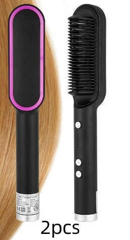 Nuova piastra per capelli 2 in 1, pettine caldo, ferro arricciacapelli a ioni negativi, spazzola elettrica a doppio scopo - Ciondolandia