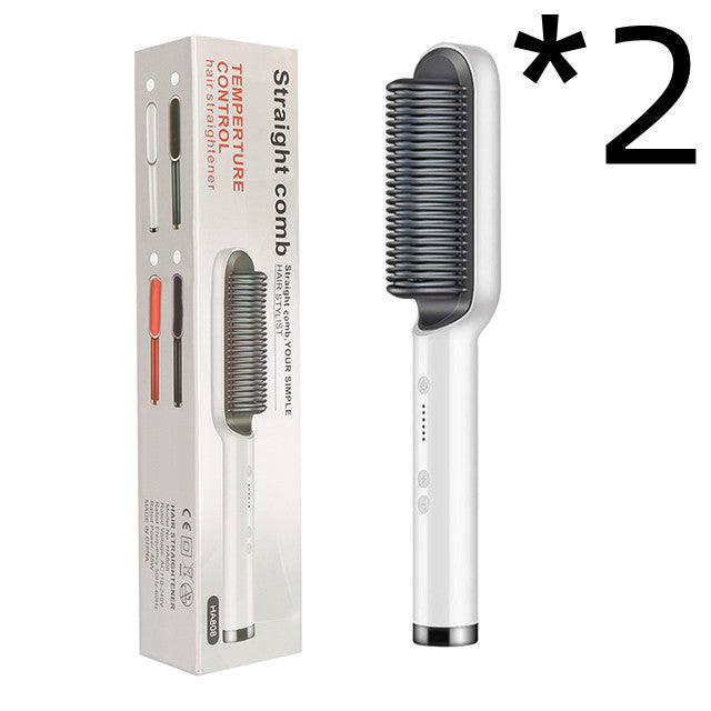 Nuova piastra per capelli 2 in 1, pettine caldo, ferro arricciacapelli a ioni negativi, spazzola elettrica a doppio scopo - Ciondolandia