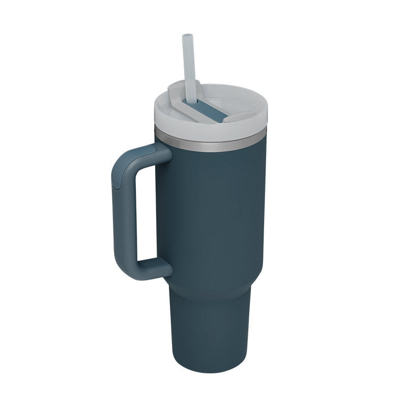 Tazza termica da 1200ml con manico, cannuccia, isolato, in acciaio inossidabile,