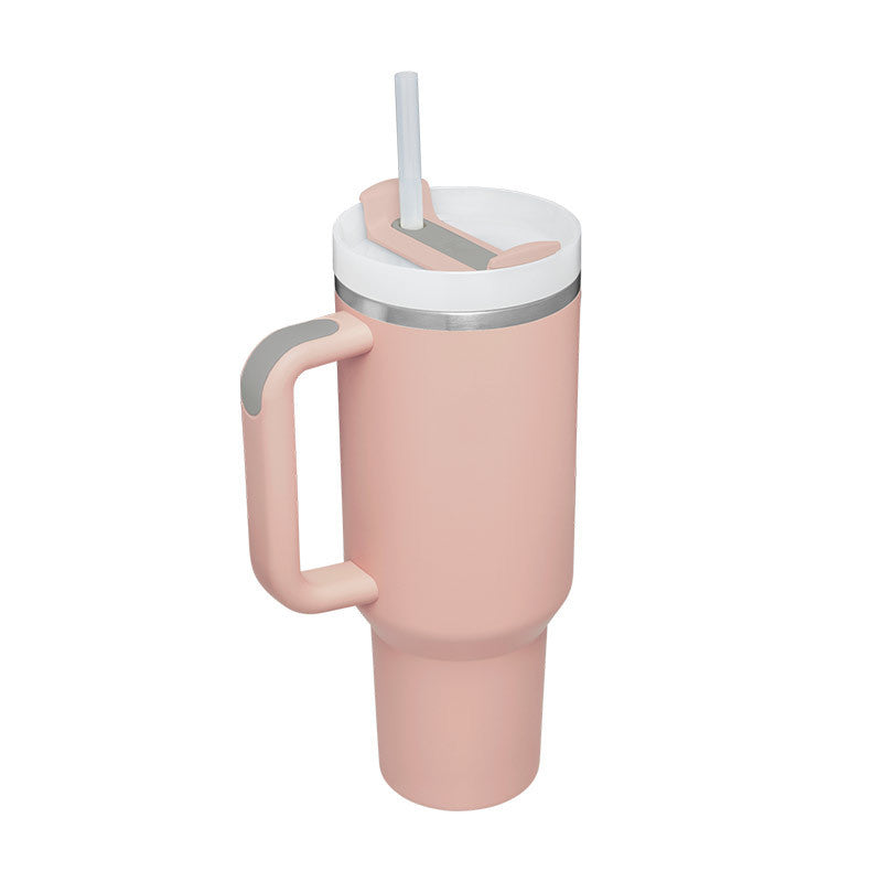 Tazza termica da 1200ml con manico, cannuccia, isolato, in acciaio inossidabile,